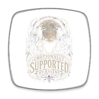 Rabe Raben Emotionally Supportet By Ravens - Square fridge magnet - white - Front
