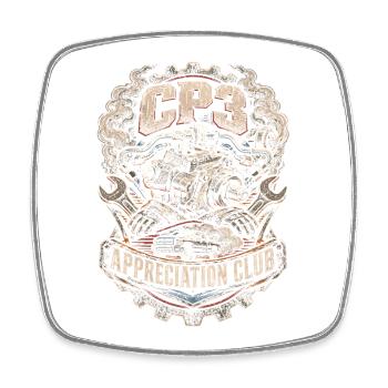 Club d’appréciation du charbon roulant CP3 - Magnet carré - blanc - Devant