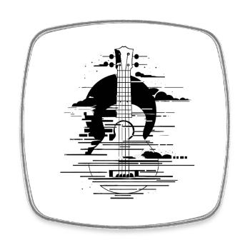 Ukulele Drawing - Square fridge magnet - white - Front