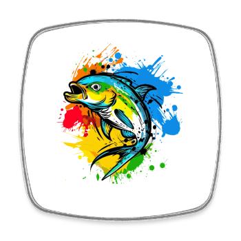 Graphiques de pêcheur - Magnet carré - blanc - Devant