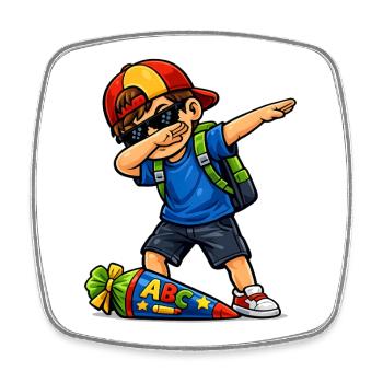 Dabbing ABC-Schütze (brünett) - Viereckiger Kühlschrankmagnet - Weiß - Vorne