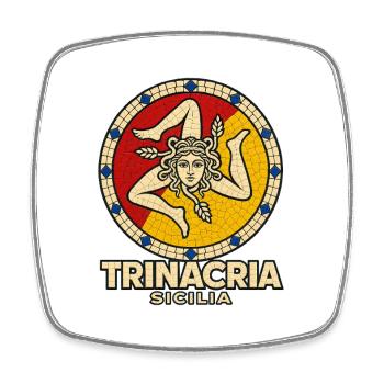 Sicilia Trinacria Sicilian Flag Heritage Pride Gif - Square fridge magnet - white - Front