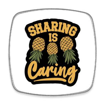 Swinger Ananas Sharing Is Caring Lifestyle Symbol - Viereckiger Kühlschrankmagnet - Weiß - Vorne