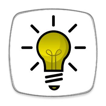 Classic light bulb as a symbol - Square fridge magnet - white - Front