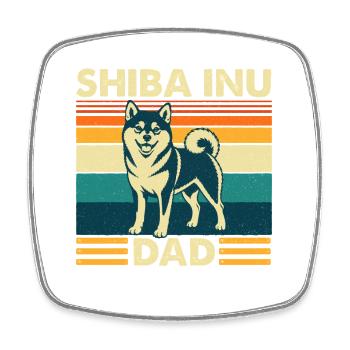 Shiba Inu Dad Japanese Doge Owner - Square fridge magnet - white - Front