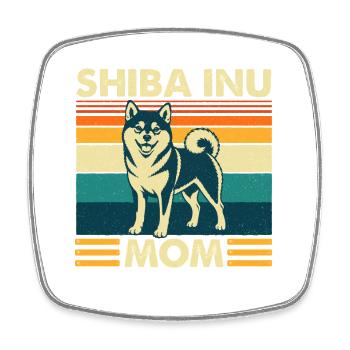 Shiba Inu Mom Kawaii Japanischer Doge - Viereckiger Kühlschrankmagnet - Weiß - Vorne