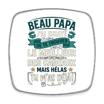 Beau-Papa Humour Meilleur Cadeau Fête Des Pères - Magnet carré - blanc - Devant