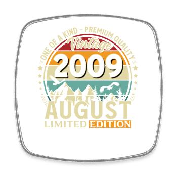 17. Geburtstag Geschenk Mann Original 2009 August - Viereckiger Kühlschrankmagnet - Weiß - Vorne