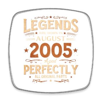 21. Geburtstag Geschenk Mann Legende August 2005 - Viereckiger Kühlschrankmagnet - Weiß - Vorne