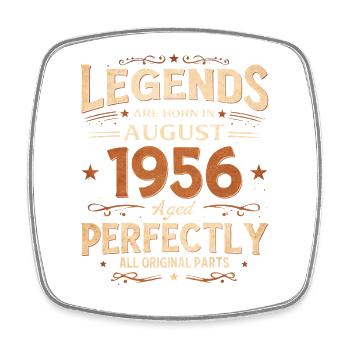 70. Geburtstag Geschenk Mann Vintage August 1956 - Viereckiger Kühlschrankmagnet - Weiß - Vorne