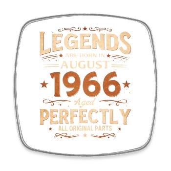 60. Geburtstag Geschenk Mann Legende August 1966 - Viereckiger Kühlschrankmagnet - Weiß - Vorne