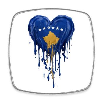 Kosovo Blue Heart Drop - Square fridge magnet - white - Front