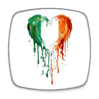 Ireland Heart Drop Art - Square fridge magnet - white - Front