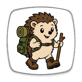 Wandering Squirrel Adventurer - Square fridge magnet - white - Front