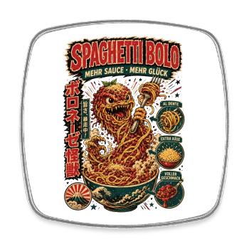 Spaghetti Bolo Mehr Sauce Shirt - Viereckiger Kühlschrankmagnet - Weiß - Vorne