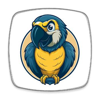 Mascotte de Kawaii Symbole de caricature Logo Logo - Magnet carré - blanc - Devant