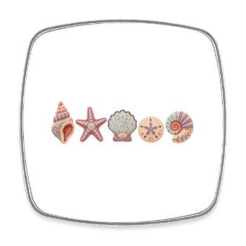Coastal Cottagecore Clipart, Ocean Lover Gift - Square fridge magnet - white - Front
