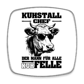 Kuhstall Chef | Führungskraft Landwirt | Bauer - Viereckiger Kühlschrankmagnet - Weiß - Vorne