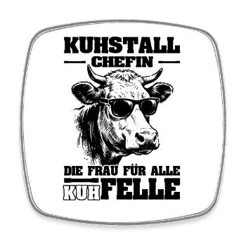 Kuhstall Chefin | Führungskraft Landwirt | Bauer - Viereckiger Kühlschrankmagnet - Weiß - Vorne