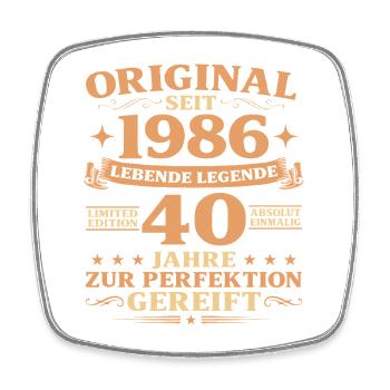 Original Baujahr 1986 geboren 40. Geburtstag - Viereckiger Kühlschrankmagnet - Weiß - Vorne