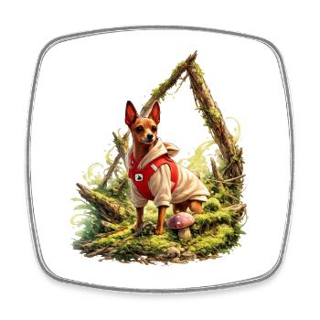Pinscher Forest Explorer Hund - Viereckiger Kühlschrankmagnet - Weiß - Vorne