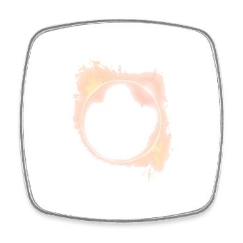 Éclipse solaire du cercle de feu - Magnet carré - blanc - Devant