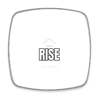 Above Rise Motivational Typography - Square fridge magnet - white - Front