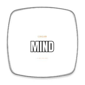 Conquer Your Mind Motivationstypografie - Viereckiger Kühlschrankmagnet - Weiß - Vorne