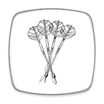 Darts Line Drawing - Square fridge magnet - white - Front