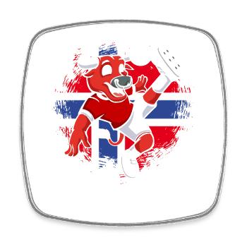 Norway Soccer Norge Fjords Scandinavian - Viereckiger Kühlschrankmagnet - Weiß - Vorne