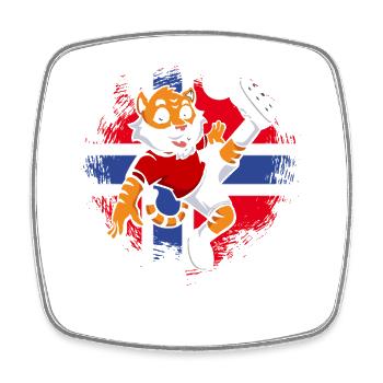 Norvège Soccer Norge Fjords Scandinaves - Magnet carré - blanc - Devant