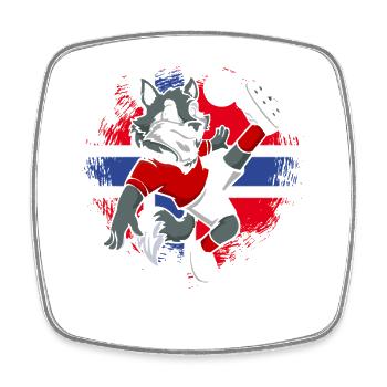 Norvège Soccer Norge Fjords Scandinaves - Magnet carré - blanc - Devant