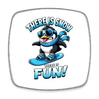 Pinguin Snowboard Wintersport Spruch - Viereckiger Kühlschrankmagnet - Weiß - Vorne