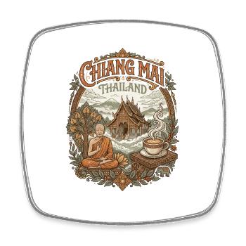 Chiang Mai Thailand - Viereckiger Kühlschrankmagnet - Weiß - Vorne