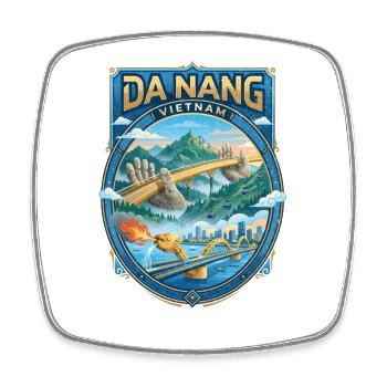 Da Nang, Vietnam - Square fridge magnet - white - Front