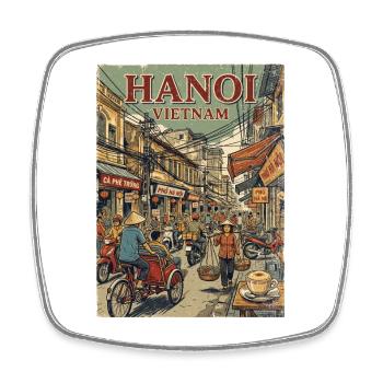Hanoi Vietnam - Viereckiger Kühlschrankmagnet - Weiß - Vorne