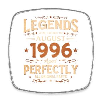 30. Geburtstag Geschenk Mann Legende August 1996 - Viereckiger Kühlschrankmagnet - Weiß - Vorne