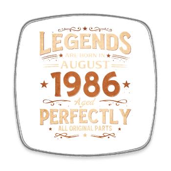 40. Geburtstag Geschenk Mann Legende August 1986 - Viereckiger Kühlschrankmagnet - Weiß - Vorne