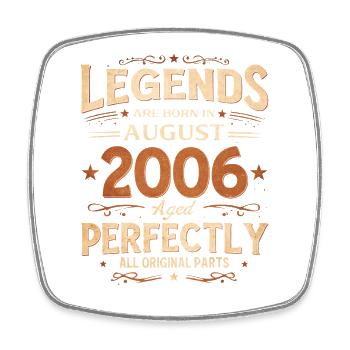 20. Geburtstag Geschenk Mann Legende August 2006 - Viereckiger Kühlschrankmagnet - Weiß - Vorne