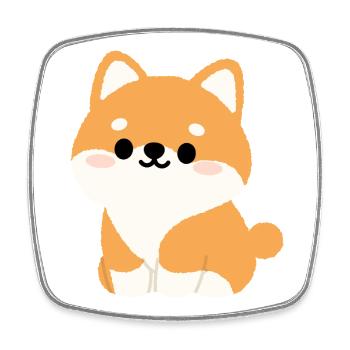 Shiba Inu - Square fridge magnet - white - Front