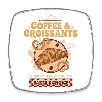 Breakfast Coffee Brunch Bacon Pancake Food Funny - Square fridge magnet - white - Front