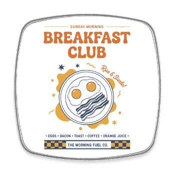 Frühstücksclub Lustiger Brunch Kaffee Speckessen - Viereckiger Kühlschrankmagnet - Weiß - Vorne