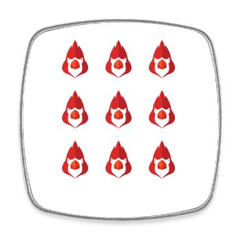 Roter Kardinal Rotkardinal Cardinals Emotionen - Viereckiger Kühlschrankmagnet - Weiß - Vorne