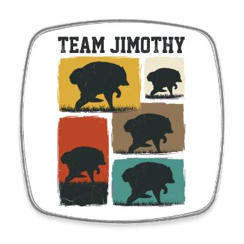 Jimothy Viral Raccoon Funny Team Jimothy - Square fridge magnet - white - Front