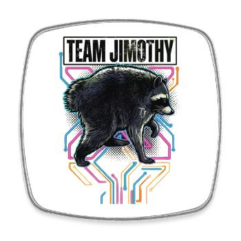 Jimothy Équipe Drôle de Raton Laveur Viral Jimothy - Magnet carré - blanc - Devant