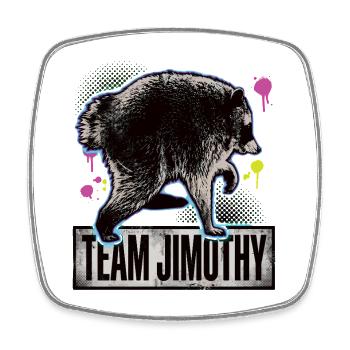 Jimothy Équipe Drôle de Raton Laveur Viral Jimothy - Magnet carré - blanc - Devant