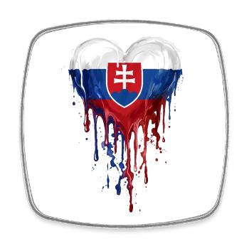 Drapeau du Cœur Drapeau de la Slovaquie - Magnet carré - blanc - Devant