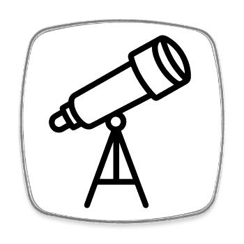 Teleskop - Viereckiger Kühlschrankmagnet - Weiß - Vorne