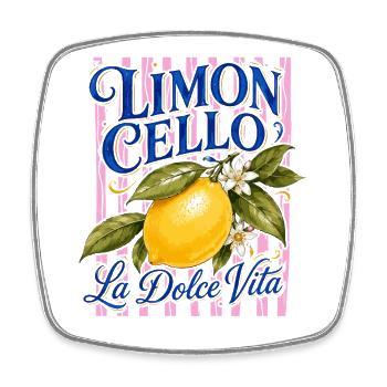 Limoncello La Dolce Vita Citron Italie Vintage - Magnet carré - blanc - Devant