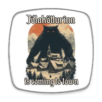 Chat de Yule Krampus Folklore islandais de Noël - Magnet carré - blanc - Devant